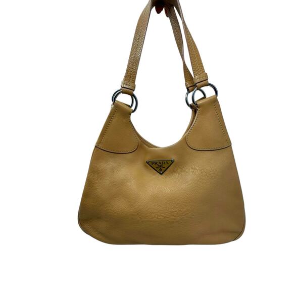 Prada tan leather shoulder bag - Picture 1 of 16